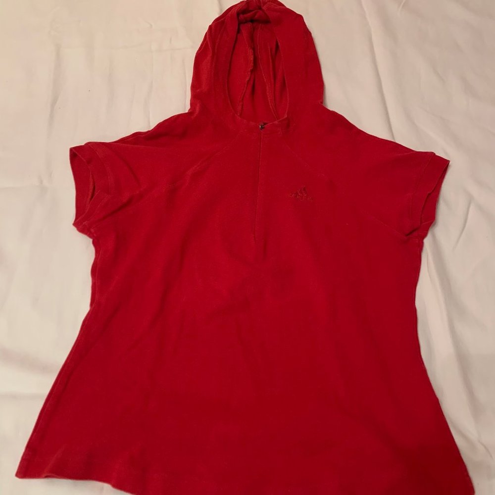 Half-zip workout short sleeve sweater